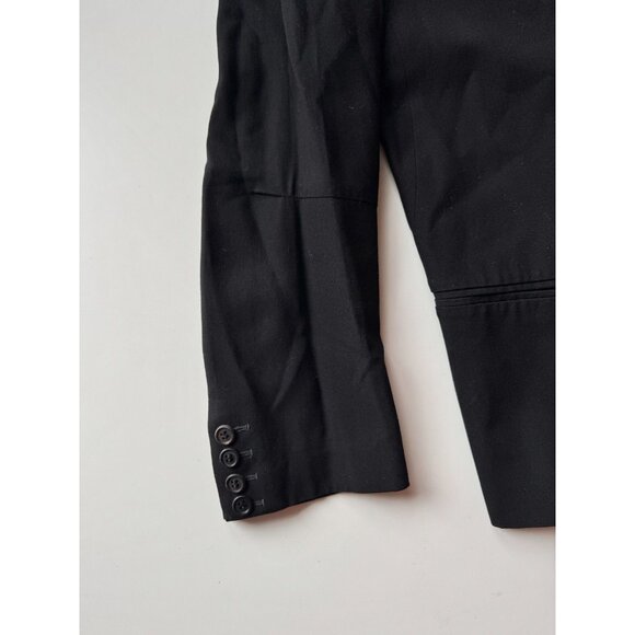 ANN DEMEULEMEESTER Black Rayon Wool Single Breasted Blazer, Size 40/S - Picture 9 of 16